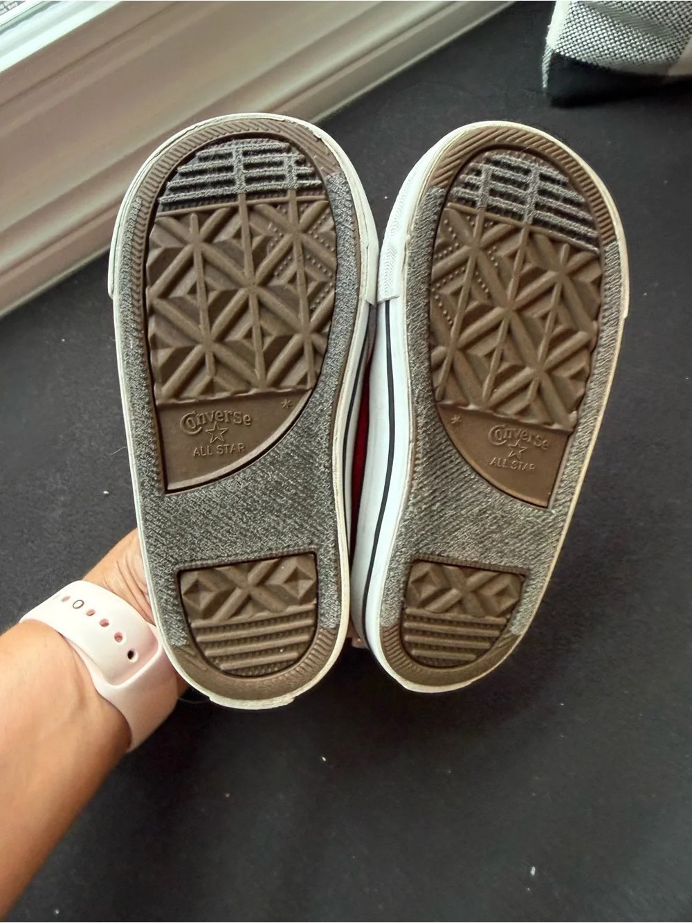Converse Kids Red Low Top Canvas Sneakers with White Accents